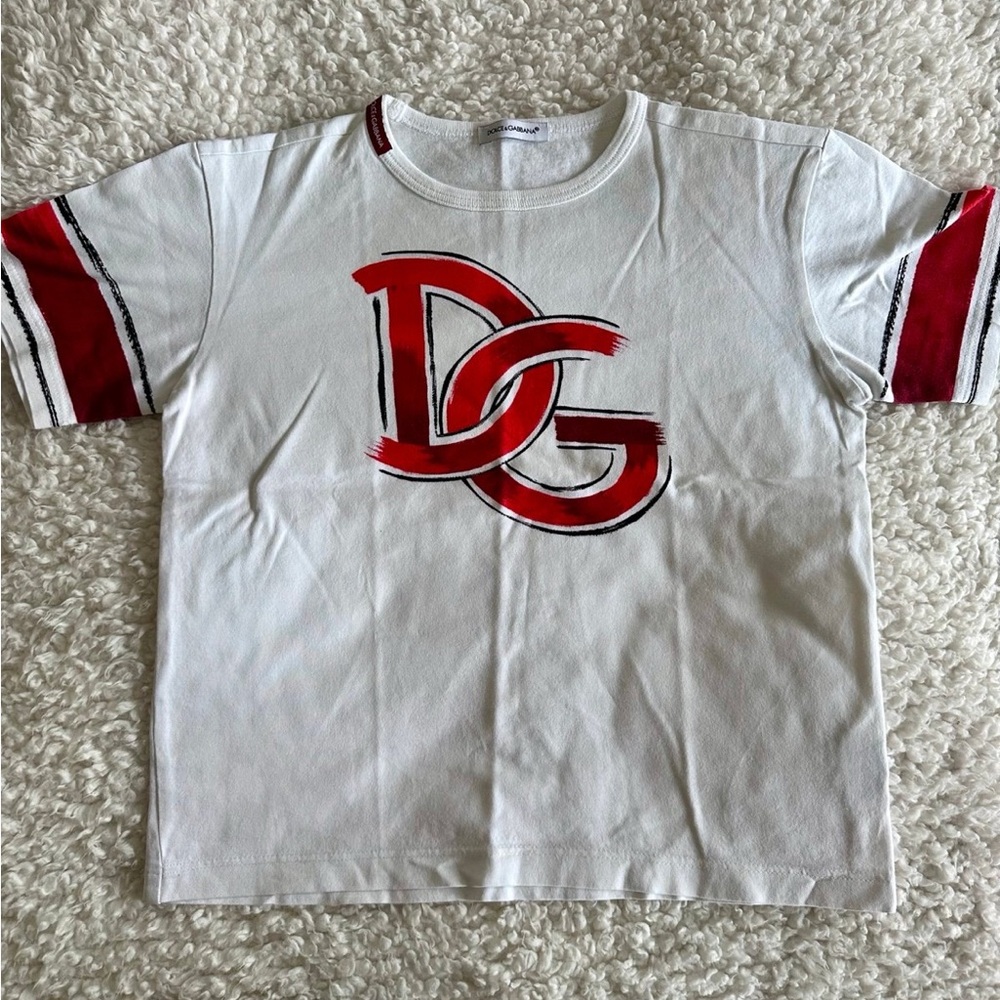 Dolce & Gabbana White Tee with Red Logo